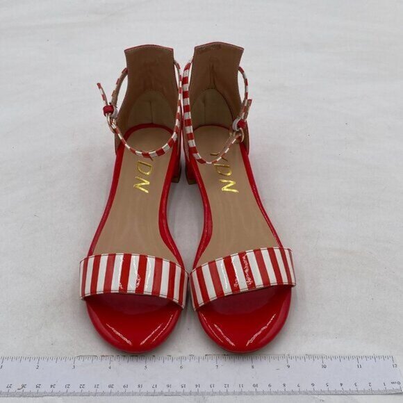 YDN Womens Chic Block Low Heel Sandals Open Toe Ankle Strap Patent Comfortable - Picture 3 of 7